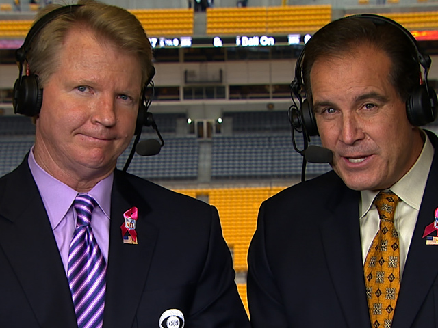 @bb_shaw66 had the opportunity to watch the second half of Sunday's game with Phil Simms and Jim Nantz!